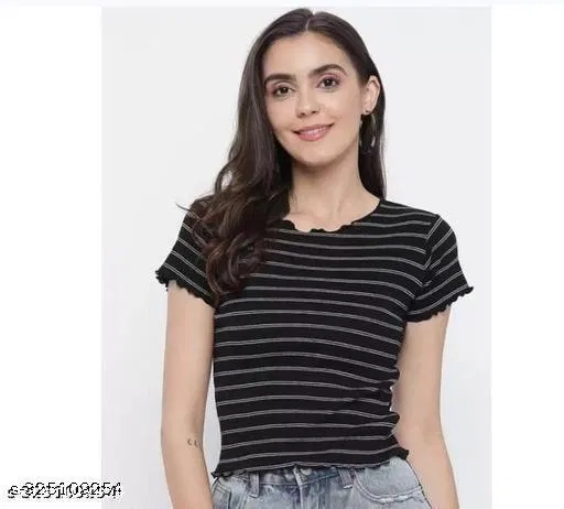 Daily Wear Top & Bottom Sets for Women (Black, M)