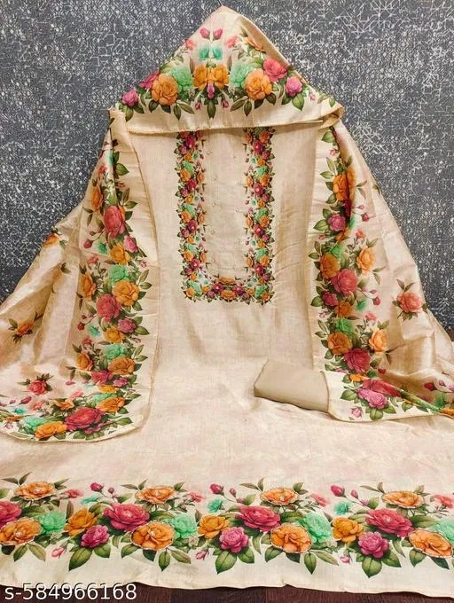Embroidered Pakistani Suits for Women (White, 6.25 meter (L)