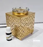 Metal Decorative Electric Moroccan-Style Oil Burner with Oil 