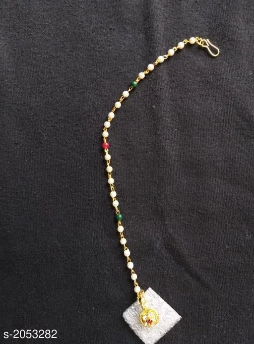 Brass Nose Pin for Women (Gold, Free Size)
