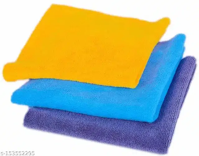Microfiber Bath Towel (Multicolor, 40x40 cm) (Pack of 3)