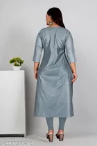 Floral Embroidered Cotton Silk Kurti for Women 