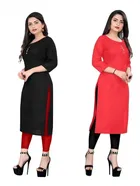 Crepe Solid Kurtis for Women 
