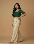 Lycra Ready Made Blouse for Women, Green 