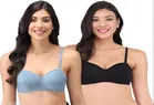 Cotton Blend Solid Padded Bra for Women 