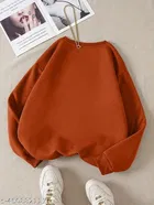 fleece Sweatshirt for Women, Rust 