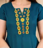 Rayon Kurti for Women, Teal 
