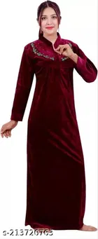 Velvet Nightdress Set for Women 