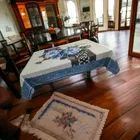 Polyester Printed Table Cloth (Blue, 38x58 inches)