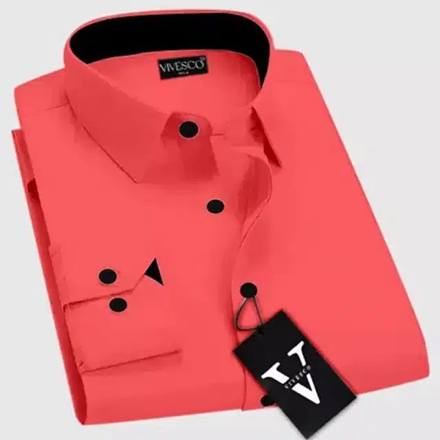 Full Sleeves Shirt for Men (Orange, XXL)