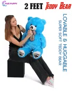 Soft Teddy Bear Toy (Blue, 2 Feet)