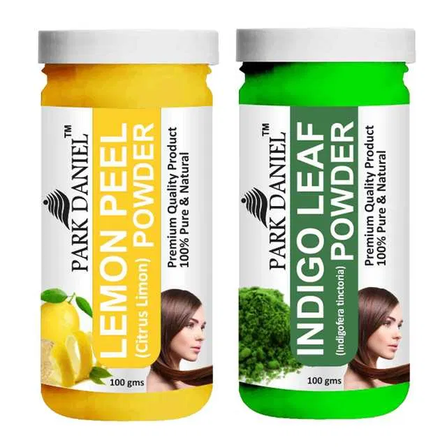 Park Daniel 100% Pure & Natural Lemon Peel Powder & Indigo Leef Powder (Pack Of 2, 100 g) (SE-1182)