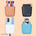 Plastic Wall Mounted Mobile Holder (Multicolor, Pack of 4)