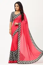 Georgette Printed Saree for Women 