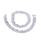 Brass Rhodium Plated Anklet Set (Silver, Set of 1)