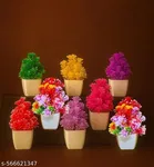 Plastic Artificial Flowers, Multioclor, Pack of 8