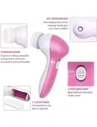 Massager 5 in 1 Portable Electric Facial Cleaner Battery Powered Multifunction Massager, Face Massage Machine For Face, Facial Machine, Beauty Massager, Facial Massager For Women 