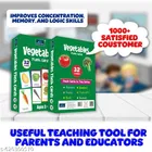 Vegetables Flash Cards for Kids Multicolor Early Learning Educational Cards for Toddlers Preschool Nursery KG Students Sight Words Brain Development Homeschooling Activity Durable Laminated Cards