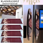 KANUSHI Industries® 1Pc Fridge Cover for Top with 6 Utility Pockets + 2 Handles Covers + 4 Fridge Mats