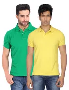 Polo Solid Cotton Blend T-shirts for Men, Pack of 4 