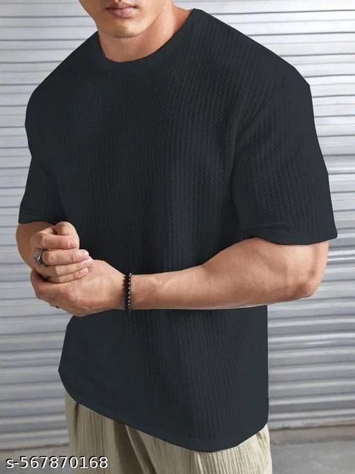 Cotton Blend T-shirt for Men, Black (XL)