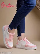 Solid Synthetic Sneakers for Women 