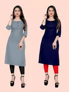 Crepe Solid Kurtis for Women 