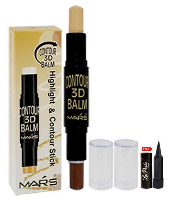 Lenon Makeup Accessory Mars Contour 3D Stick Stick Concealer Beige,Brown Free Kajal (Pack of 2) (2 ml) (D229)