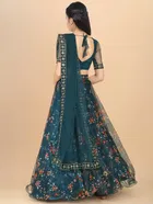 Net Embroidered Semi Stitched Lehenga for Girls 