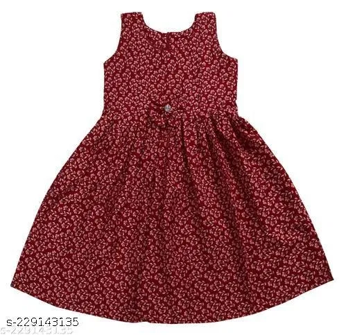 Frocks for Girls (Maroon, 7-8 Years)