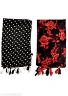 Chiffon Scarves for Women, Multicolor, Pack of 2