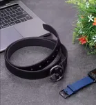 Faux Leather Belt for Women, Black 