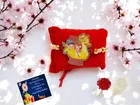 Wooden Rakhi with Greeting Card & Roli Chawal 