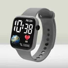 Square Dial Digital Watch for Kids (Grey)