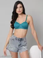 Cotton Blend Solid Padded Bra for Women 