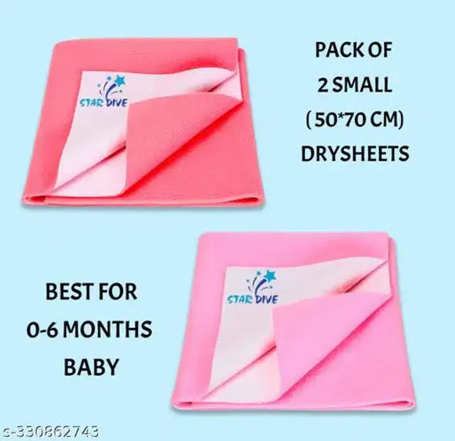 Cotton Mattress Protection Sheet (Pink, 28x20 inches) (Pack of 2)