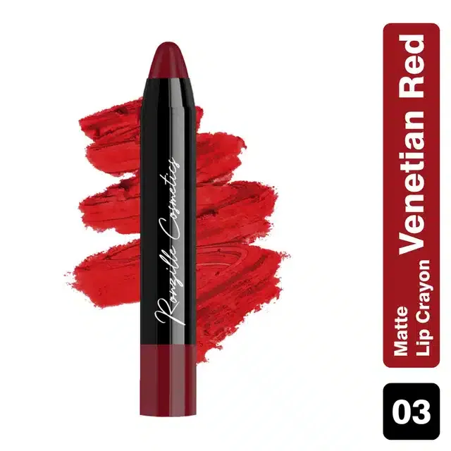 Ronzille Long Stay Matte Crayon Lipstick (Venetian Red)