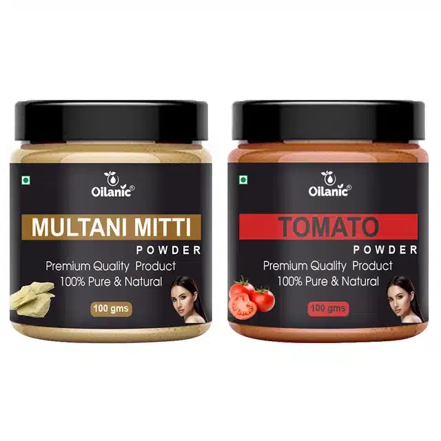 Natural Multani Mitti & Tomato Powder for Skin & Hair (Pack of 2, 100 g)