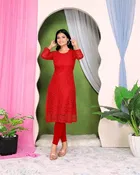 Net Kurti for Women,  Red  