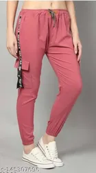 Cotton Blend Joggers for Girls (Pink, 14-15 Years)