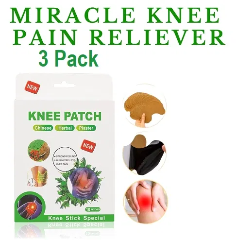 Knee Pain Relief Patches (Green, Set of 3)