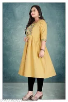 Embroidered Floral Cotton Kurti for Women 