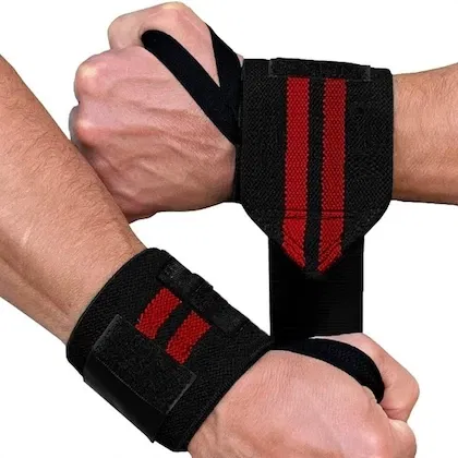 Neoprene Wrist Support Braces for Men & Women (Black & Red, Set of 1)