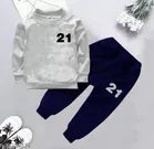 Hosiery Cotton Full Sleeves T-Shirt with Pant Clothing Set for Kids 