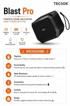 TecSox Blast Pro 10W Bluetooth Speaker