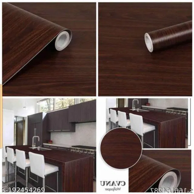 Bliss Vinyl Wallpaper for Home (Brown, 40x245 cm)