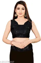 Vichitra Silk Embellished Saree For Women, Black
