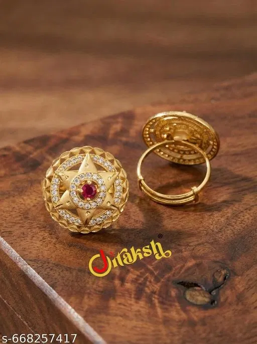 Finger Ring for Men (Gold, Free Size)