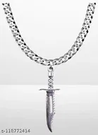Silver Chain With Talvar Locket for Boys 
