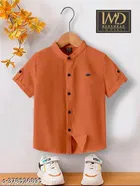 Solid Cotton Blend Mandarin Neck T-Shirt for Boys 